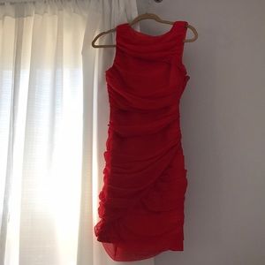 Top shop red tulle bodycon mini